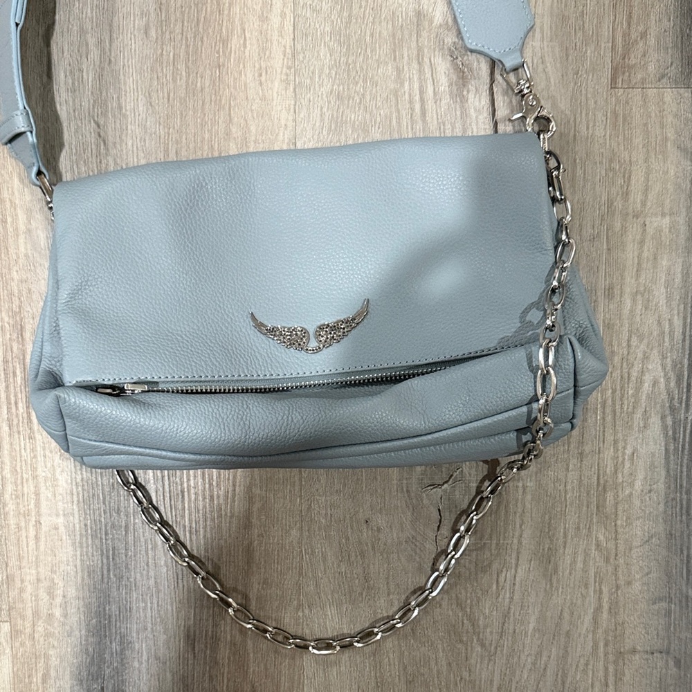 Zadig & Voltaire Soft Blue Leather Shoulder Bag